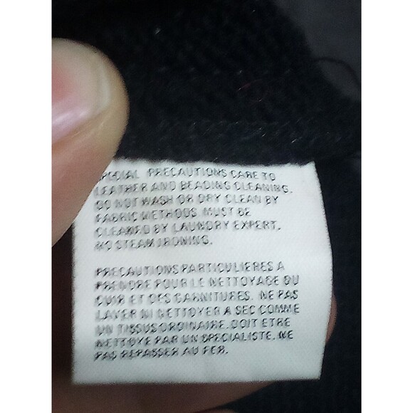 Vintage Joseph Ho Studio Beaded Black Lambswool Sweater Size Small  Stretchable - Picture 13 of 14